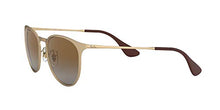 Load image into Gallery viewer, Ray-Ban RB3539 Erika Metal Round Sunglasses, Matte Gold/Polarized Brown Gradient, 54 mm

