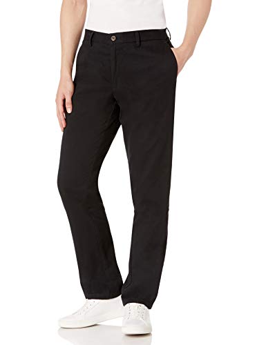 Amazon Essentials Men's Slim-Fit Wrinkle-Resistant Flat-Front Chino Pant, Black, 30W x 30L