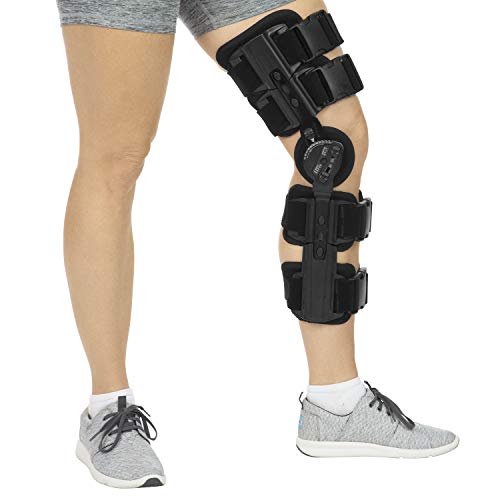 Vive ROM Knee Brace - Hinged Immobilizer for ACL, MCL and PCL Injury - Orthosis Stabilizer for Women and Men - Adjustable Recovery Support for Orthopedic Rehab, Post Op, Meniscus Tear, Right, Left Leg
