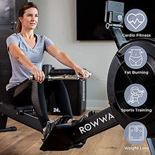 Load image into Gallery viewer, Rowing Machine Foldable - Rower Machine for Home Gym, Magnetic Row Machine with LCD Monitor, Tablet Holder &amp; Comfortable Seat Cushion for Cardio &amp; Training, 550lb Weight Limit - Row Warrior
