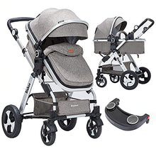 Load image into Gallery viewer, Blahoo Baby Stroller for Newborn, 2 in1 High Landscape Stroller, Foldable Aluminum Alloy Pushchair with Adjustable Backrest.Adjustable Awning, Variable Seat and Recliner（Coffee
