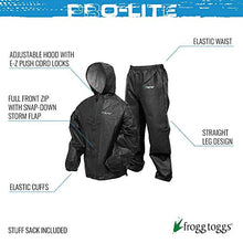 Load image into Gallery viewer, FROGG TOGGS Pro Lite Waterproof Rain Suit, Carbon Black, Size Medium/Large
