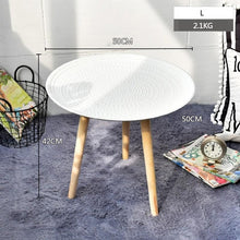 Load image into Gallery viewer, Creative Round Nordic Wood Coffee Table Bed Sofa Side Table Tea Fruit Snack Service Plate Tray Small Desk Living Room Furniture
