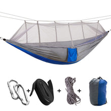 Load image into Gallery viewer, 1-2 Person Portable Outdoor Camping Hammock with Mosquito Net High Strength Parachute Fabric Hanging Bed Hunting Sleeping Swing
